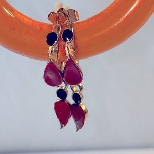 Vintage blood drop earrings altered art